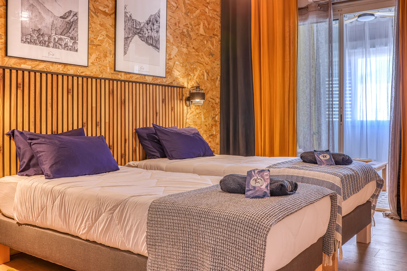 Deuxième chambre lits séparés du Lelaleu Appartement Familial B1